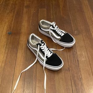 Womens Size 9 Vans with Slight platform